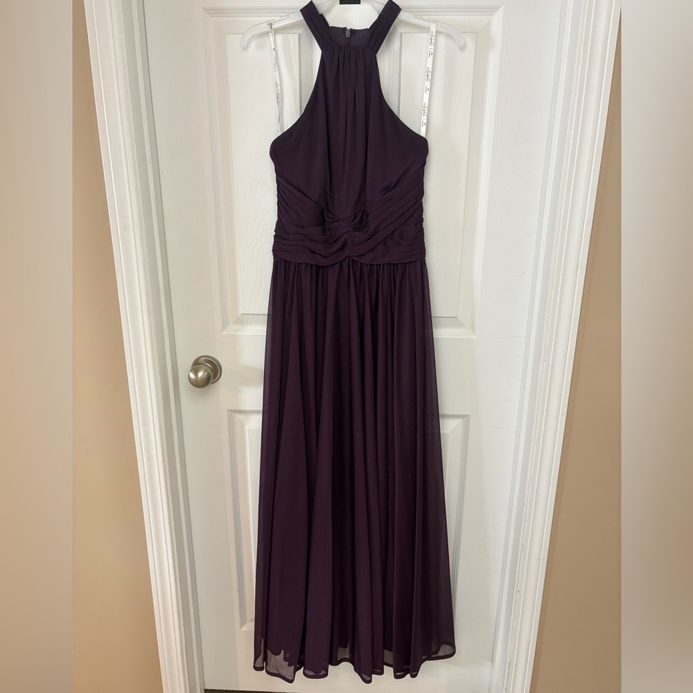 David's Bridal Strapless Purple Dress